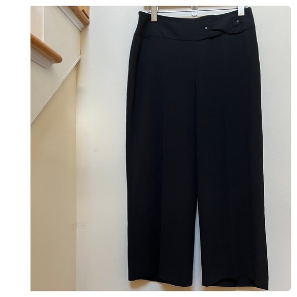Karen Millen Black Wide Leg Side Zipper Pocket Work Pant Size 8 (M) - Picture 2 of 8